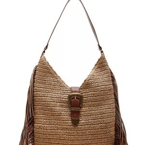 NWT Steve Madden Tan and Brown Fringe Shoulder Bag